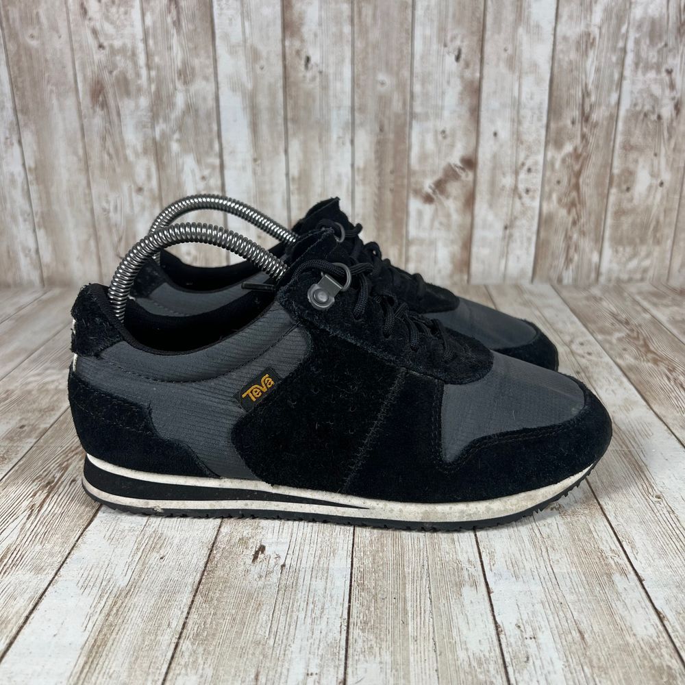 Teva Black Gray Retro Athletic Sneakers Casual‎ Walking Shoes Size 7.5